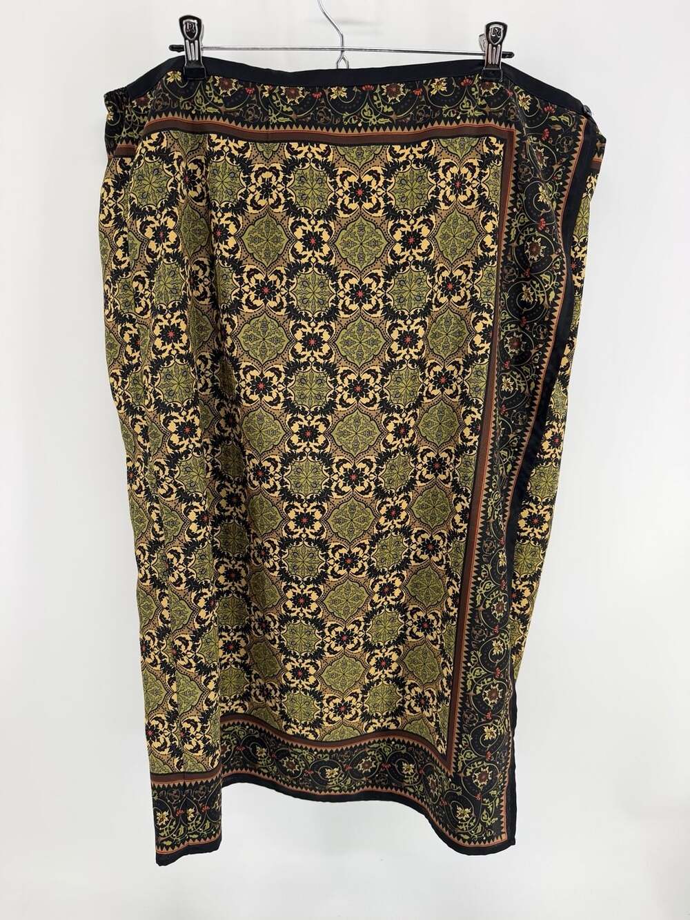 Vintage Sag Harbor Woman 22W Faux Wrap Midi Skirt Boho Paisley Floral
